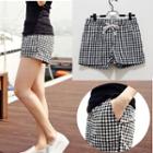 Checked Drawstring Shorts