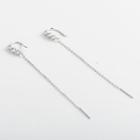 Rhinestone Drop 925 Sterling Silver Earring 1 Pair - Platinum - One Size