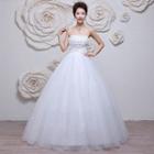 Floral Strapless Wedding Ball Gown