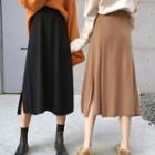 High-waist Slit-side Midi Skirt