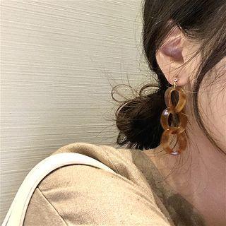 Acrylic Chain Dangle Earring 1 Pair - Amber - One Size