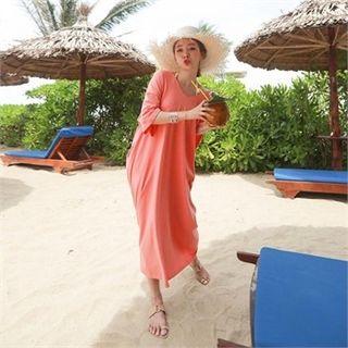 Pocket-side Long Hoodie Dress