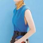 Set: Color Block High Neck Sleeveless Knit Top + Floral Print A-line Skirt