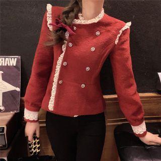Panel Acrylic Long-sleeve Cardigan
