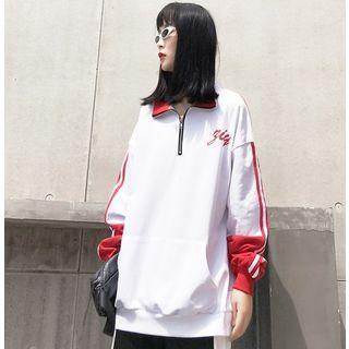 Loose-fit Colorblock High-neck Pullover