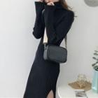 Long-sleeve Turtleneck Knitted Dress