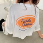 Short-sleeve Lettering T-shirt Tee - One Size