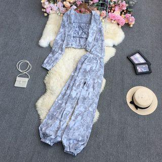 Set: Tie Dye Tube Top + Jacket + Harem Pants