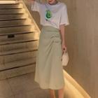 Fruit Print Short-sleeve T-shirt / Midi A-line Skirt / Set