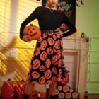 Halloween Pumpkin Print A-line Dress