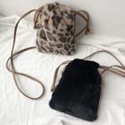 Chenille Drawstring Crossbody Bag