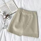 Asymmetric High-waist Leather Skirt