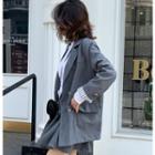 Double-breasted Blazer / Pleated Mini Skirt