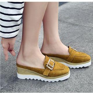 Buckled Wedge Mules