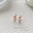 Rhinestone Hoop Earring E4637 - 1 Pair - 925 Silver - Gold - One Size
