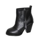 Zip-detail Chunky-heel Ankle Boots