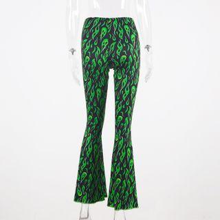 Print Bell Bottom Pants
