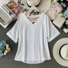 Cross-back V-neck Chiffon Top