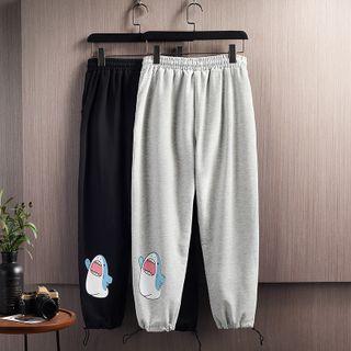 Cartoon Shark Print Sweatpants