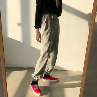 Elastic-waist Corduroy Harem Pants