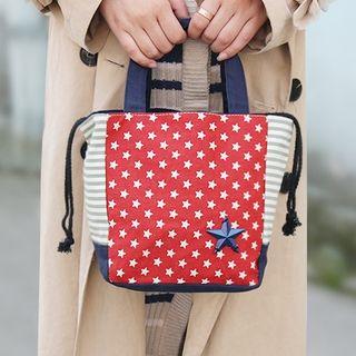 Patterned Drawstring Canvas Lunch Bag