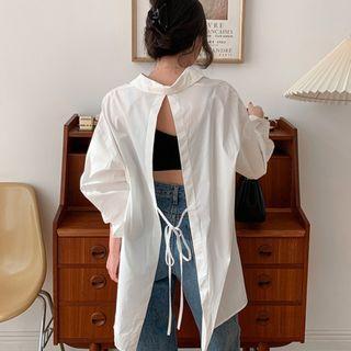 Open Tie-back Longline Shirt