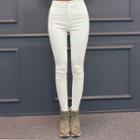 High-waist Brushed-fleece Lined Skinny Jeans