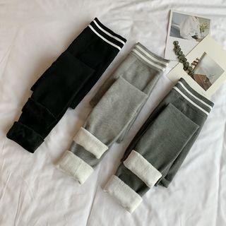 Striped Trim Plain Leggings