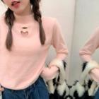 Long-sleeve Heart Cutout Sweater