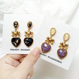 Bow & Heart Drop Earring