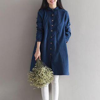 Pintuck Corduroy Shirtdress