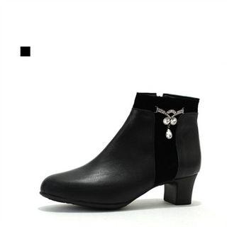 Genuine Leather Jeweled Boots