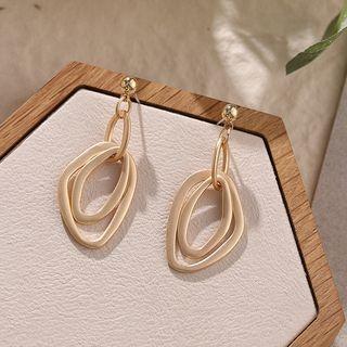 Non-matching Metal Hoop Drop Earring / Clip-on Earring