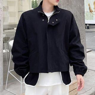 Asymmetrical Cropped Zip-up Jacket