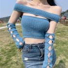 Knit Tube Top / Arm Sleeves