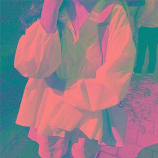 Plain Long-sleeve Button-up Top