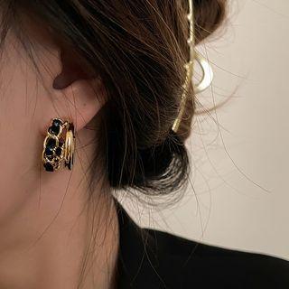 Alloy Half-hoop Earring 1 Pair - Gold - One Size