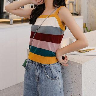 Striped Knit Camisole Top Stripes - One Size