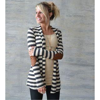 Striped Open-front Jacket