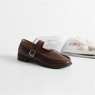 Faux-leather Mary Jane Loafers