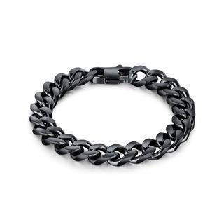 Fashion Personality Plated Black Wide Geometric Snake Bone Long Bracelet Black - One Size