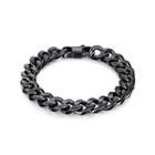 Fashion Personality Plated Black Wide Geometric Snake Bone Long Bracelet Black - One Size