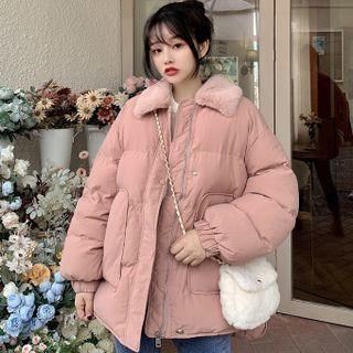 Faux Shearling-collar Padded Jacket