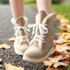 Fleece-lined Hidden Wedge Short Boots