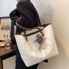 Faux Leather Carryall Bag / Charm / Set