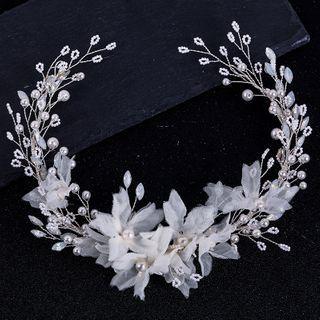 Bridal Faux Pearl Flower Headpiece White - One Size