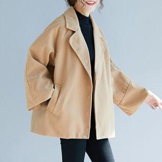 Open Front Tie Waist Cropped Coat