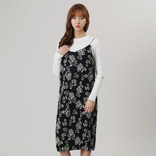Spaghetti-strap Floral Shift Dress
