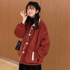 Fleece Loose-fit Jacket Red - One Size