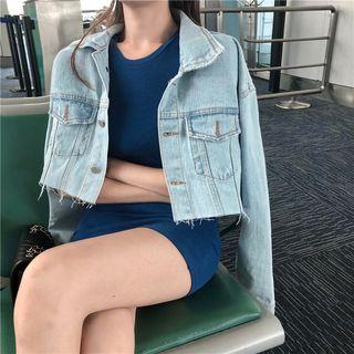 Loose-fit Denim Jacket / Plain Slim-fit Dress